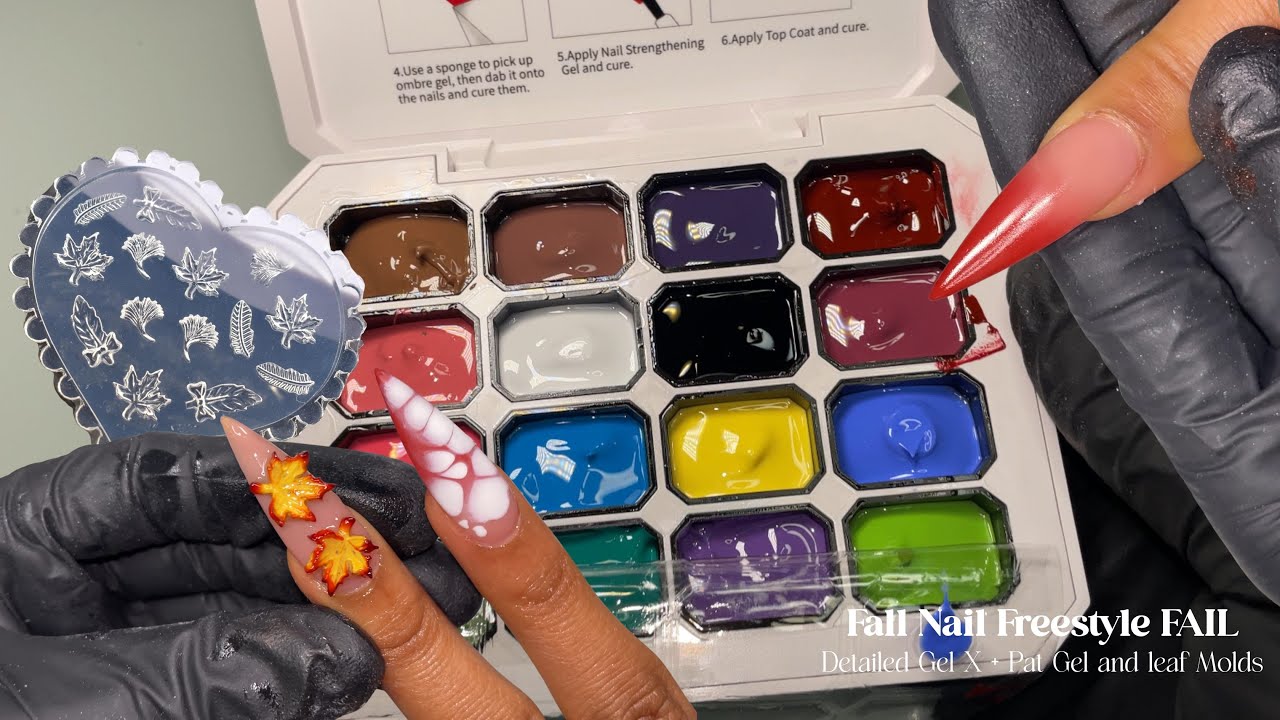 Major NAIL FAIL 😅 + Testing NEW Pat Ombré Gel and leaf Silicone Mold