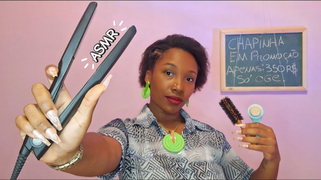 ASMR ROLEPLAY / CABELEIREIRA FAZ CHAPINHA NO SEU CABELO (SONS em CAMADAS com voz suave para dormir) 