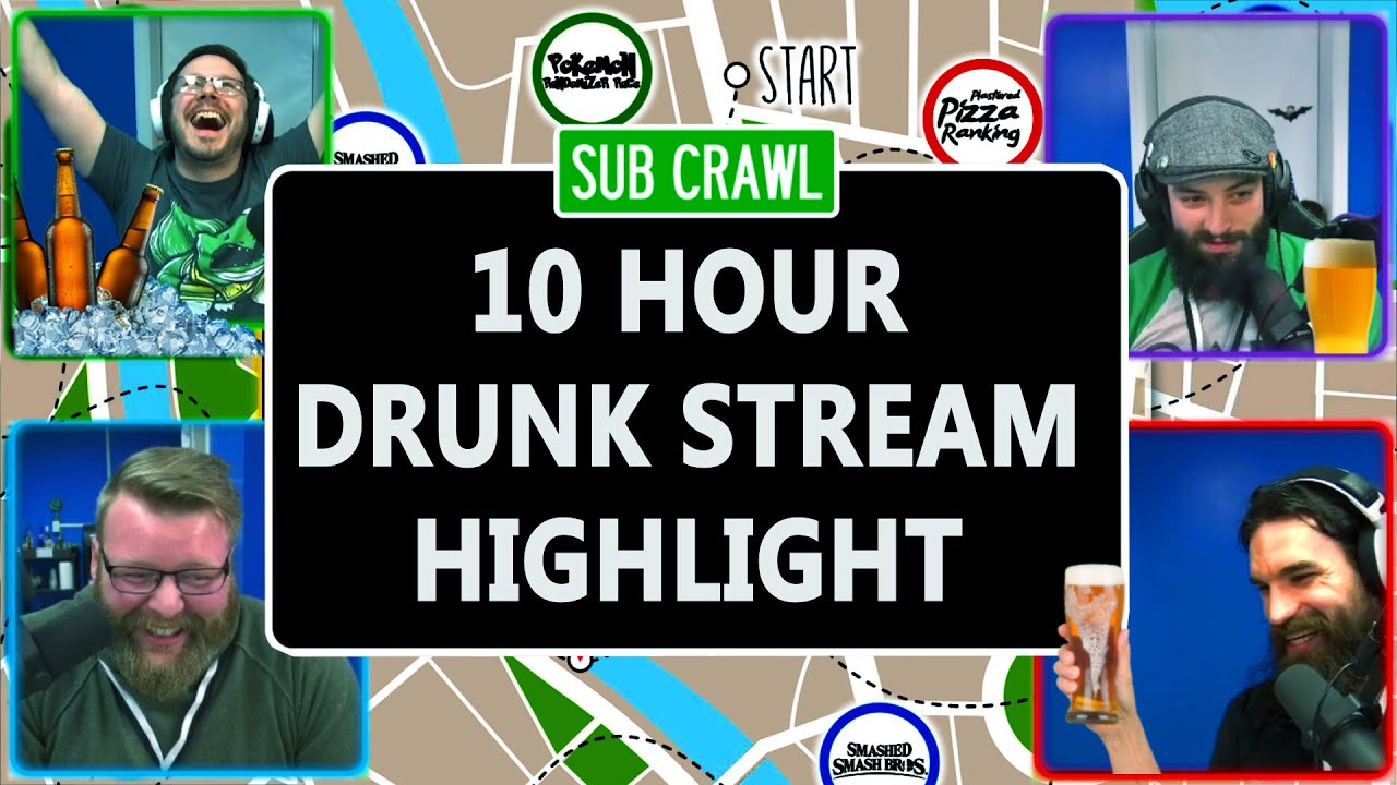 Subscriber Crawl Stream Highlights - Drunk Video Games!