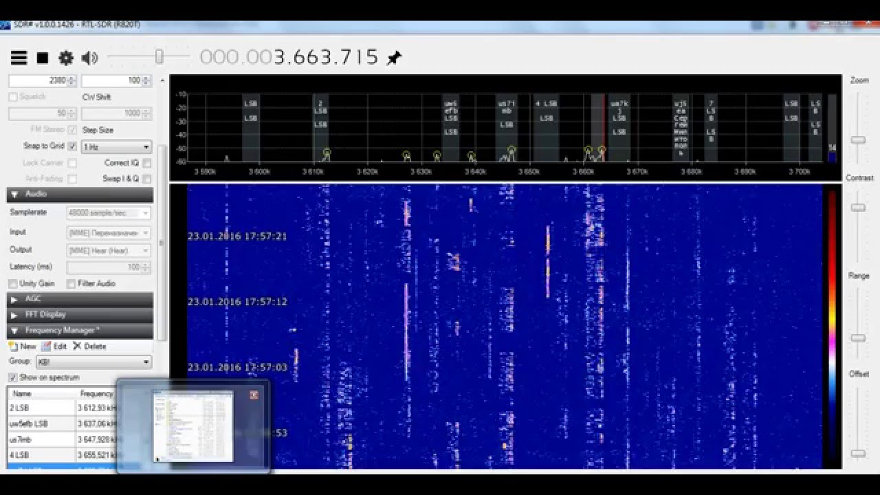 USB sdr radio приемник 1 МГц - 1840 MHz пример слушаем 80м диапазон без конвертера