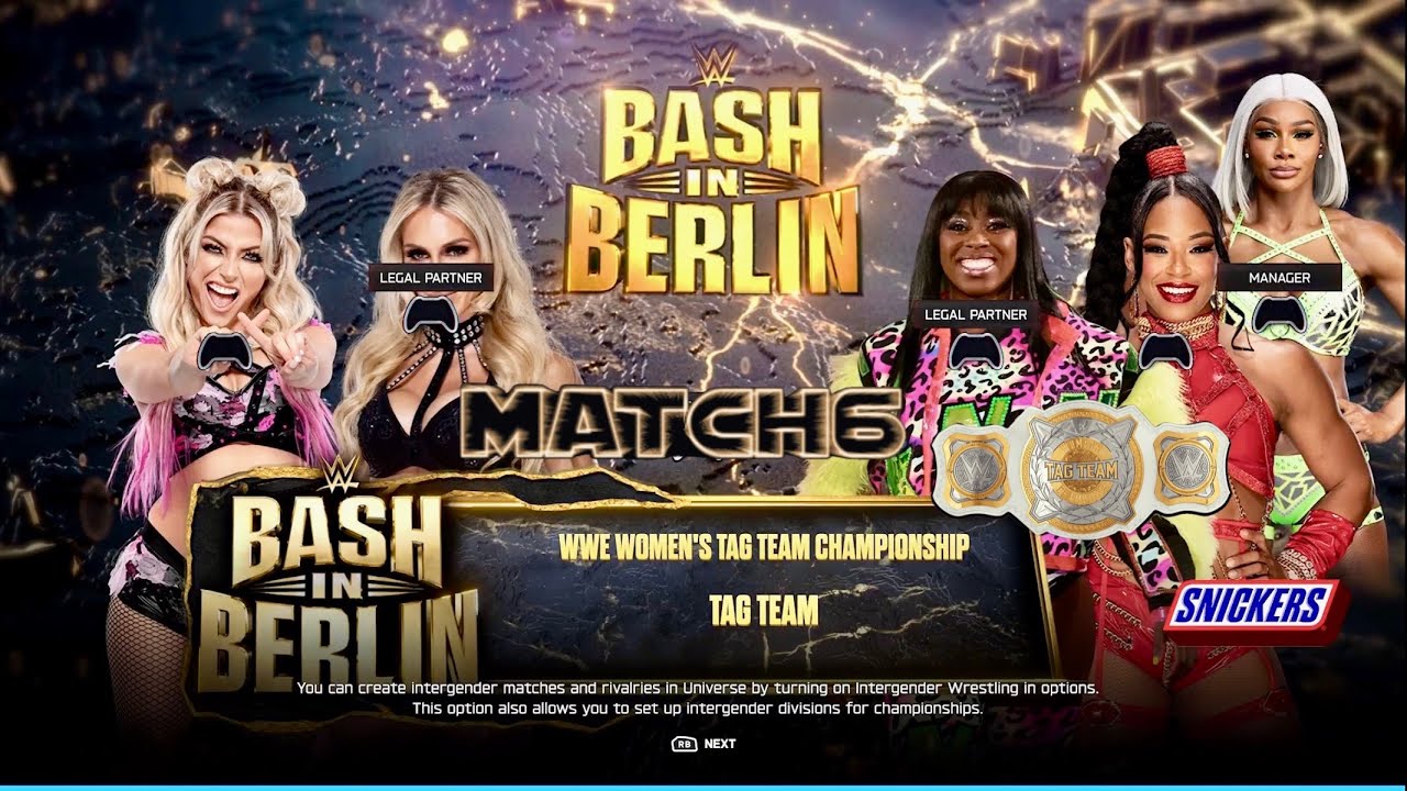 WWE2K25 UNIVERSE💭 BASH IN BERLIN Aug wk4, Alexa & Charlotte vs Bianca & Naomi🏆 FULL MATCH X|S