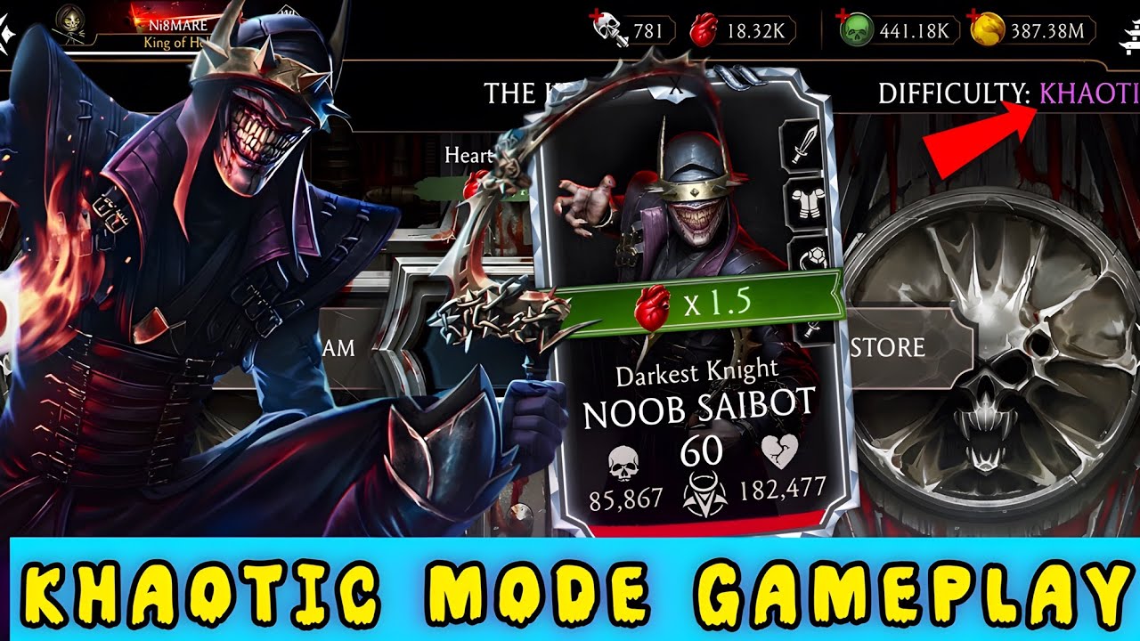 Khaotic Mode The Krypt | Darkest Knight Noob Saibot Gameplay MK Mobile