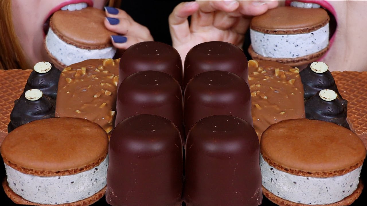 ASMR GIANT CHOCOLATE MARSHMALLOWS, MACARON ICE CREAM SANDWICHES, BIG ICE CREAM BARS, CHURRO STICK 먹방