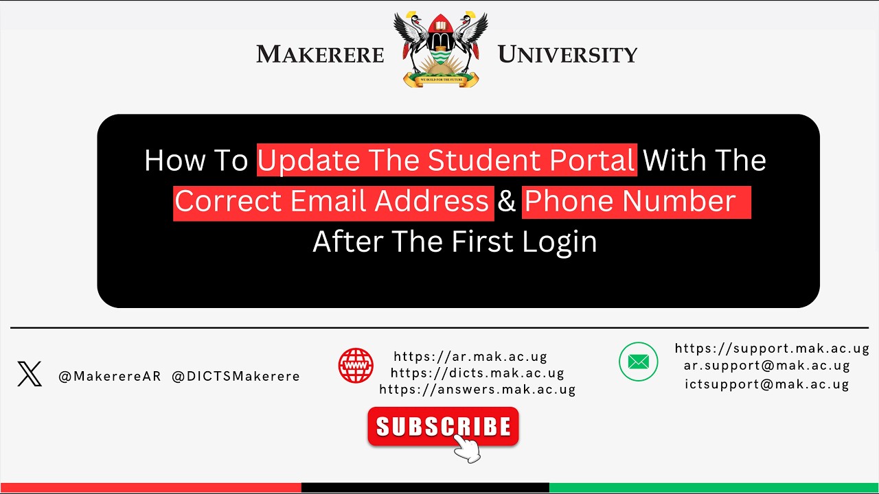 How To Update Email & Phone Number on Mak Student Portal at First Login #ACMIS #PortalActivation
