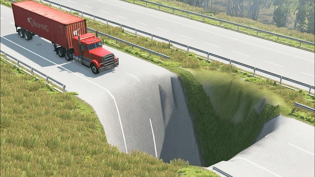 Cars Vs Giant Pit #9 - BeamNG.Drive