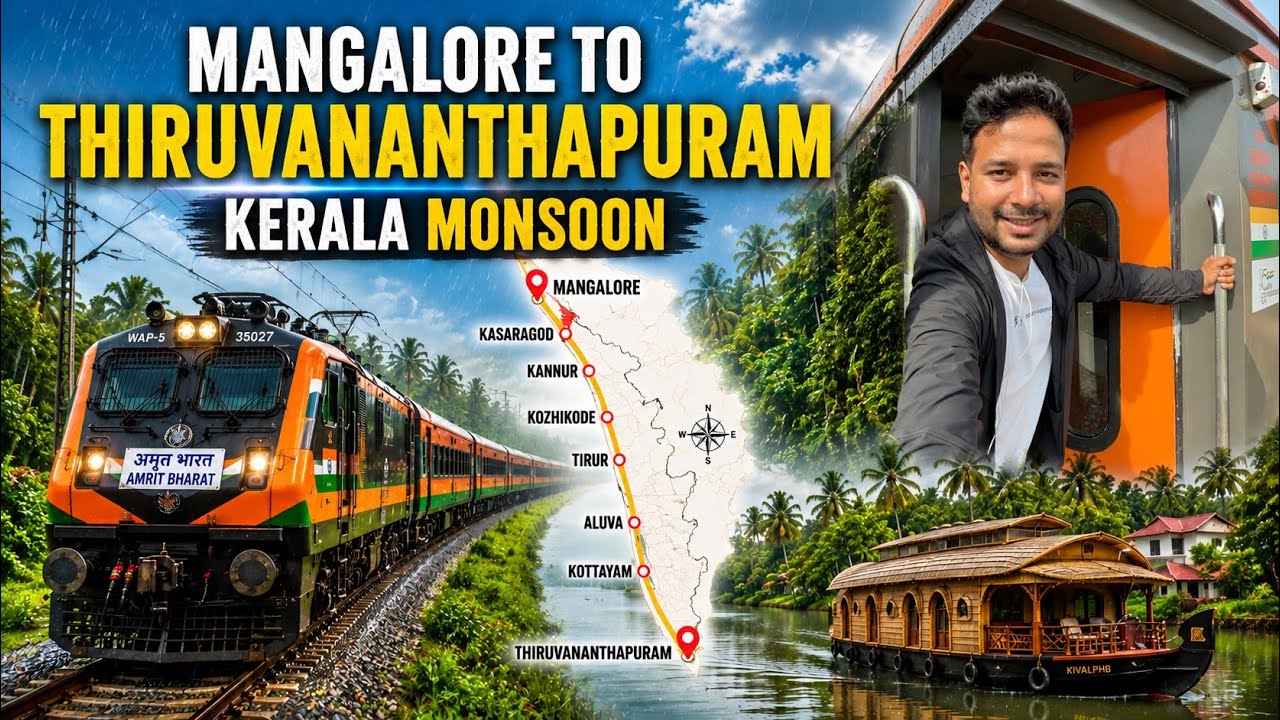 16329 Mangaluru - Nagercoil Amrit Bharat journey through KERALAM Coastal Journey