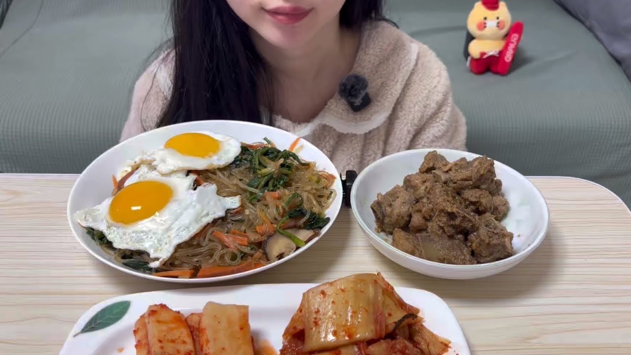 잡채밥과 갈비찜 먹방