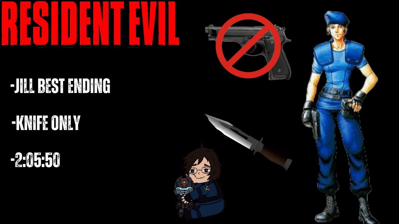 Resident Evil 1 (1996) Jill KNIFE ONLY/Best Ending