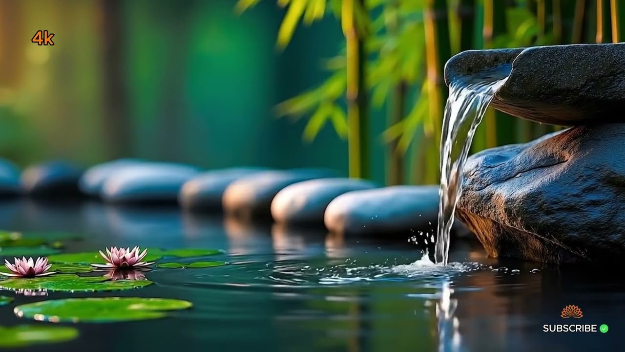 1 Hour Peaceful Crystal Clear Water Sounds 🌻 Deep Sleep & Relaxing Nature Ambience 4K 🌿