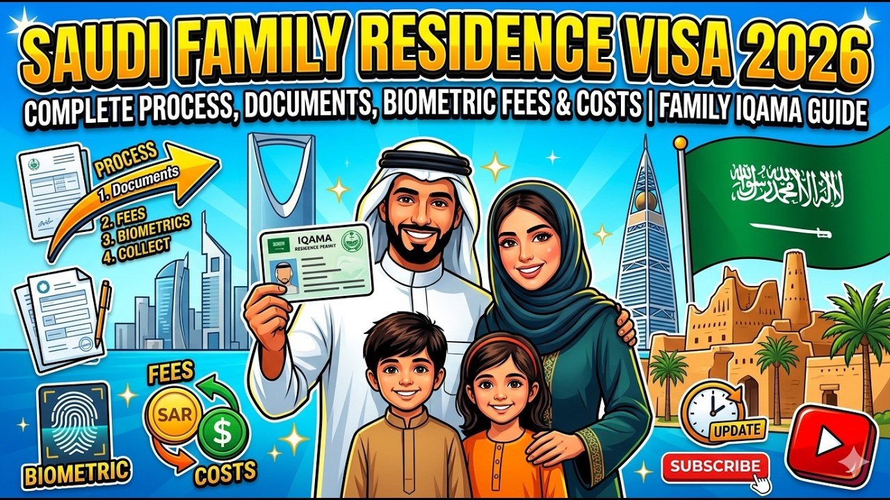 Saudi Family Residence Visa 2026 | Complete Process, Documents, Biometric Fees & Costs |