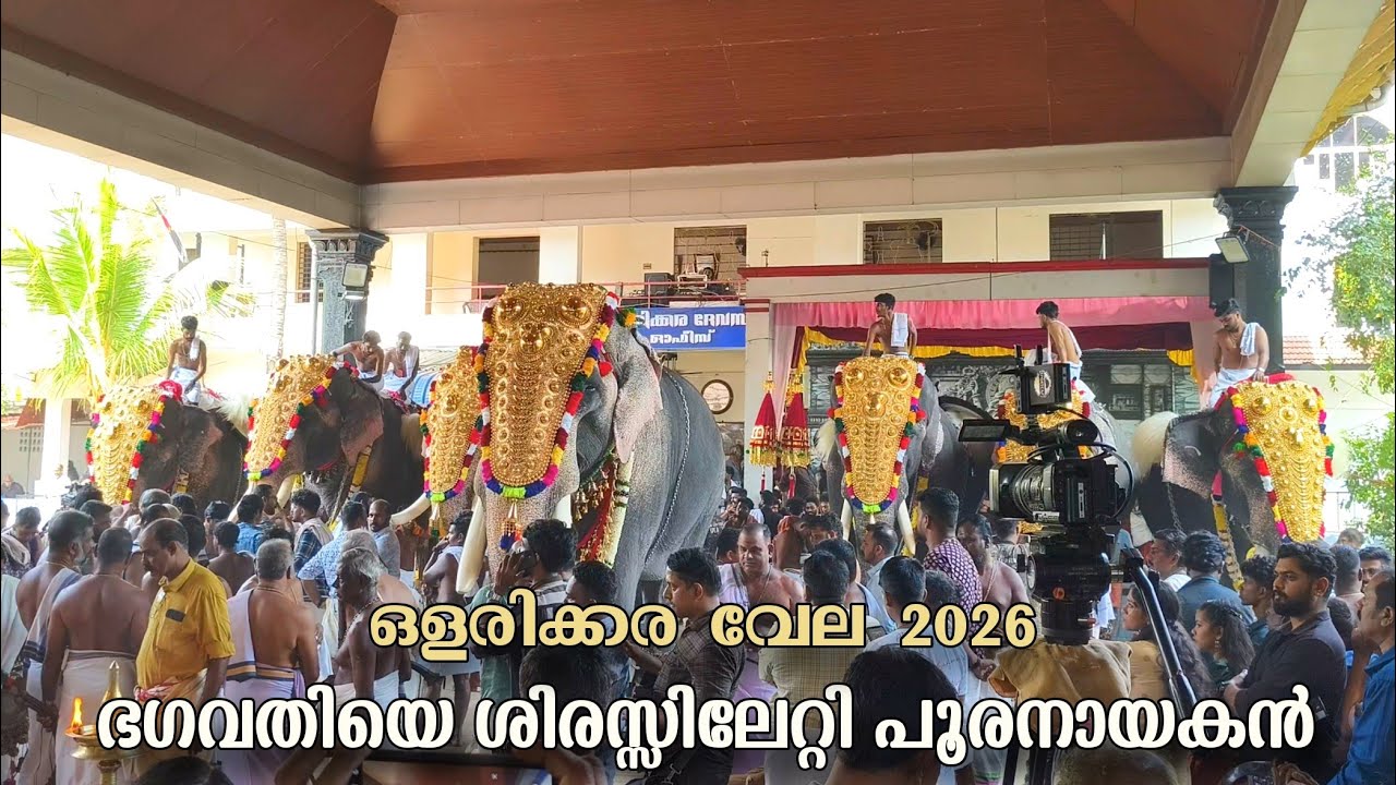 ഒളരിക്കര വേല 2026 | പൂരനായകൻ നയിച്ച ഗജനിര 🥰🙏Olarikkara Vela 2026 Thiruvambadi chandrasekharan