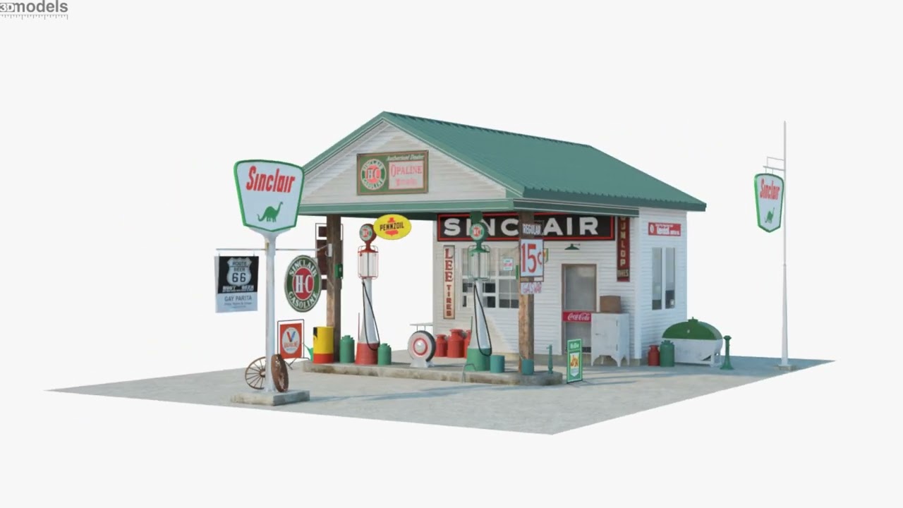Sinclair gas station 3D model by 3DModels.org