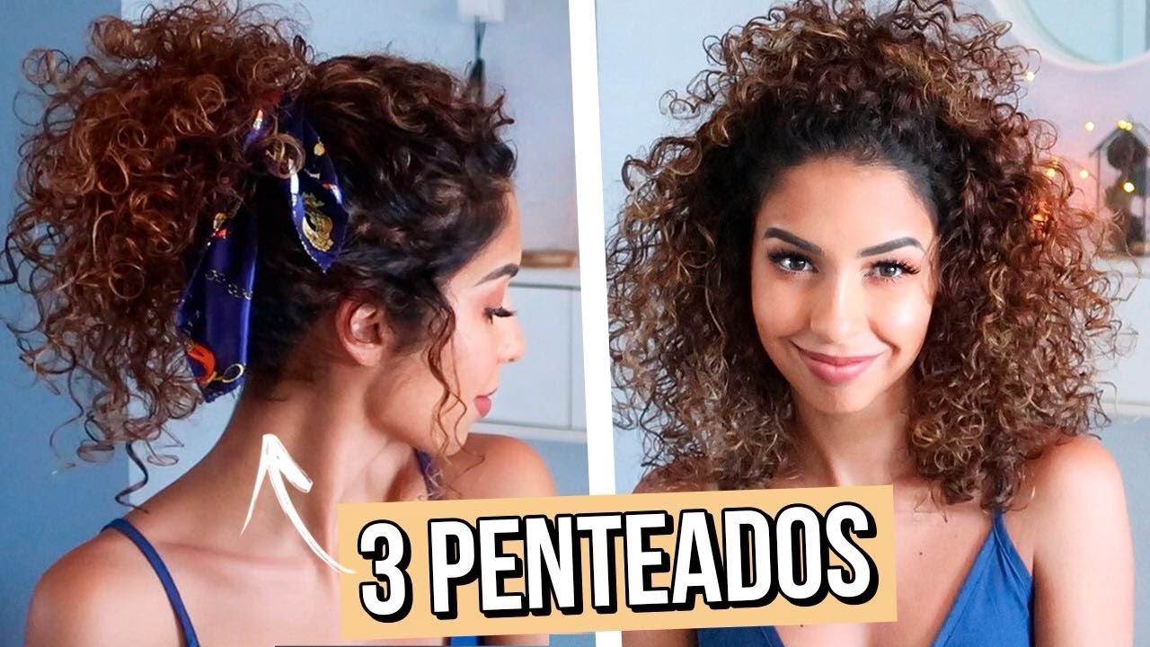 3 PENTEADOS FÁCEIS COM LENÇO | CACHOS CURTOS E MÉDIOS