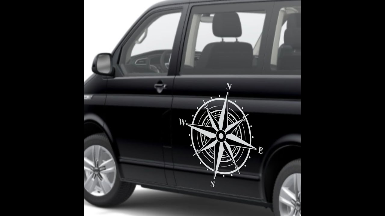 Kompass. Autoaufkleber Montageanleitung