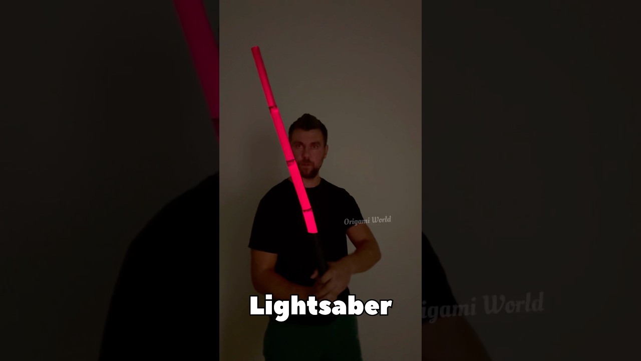ORIGAMI LIGHTSABER TUTORIAL WITH WORKING LIGHT | DIY PAPER LIGHTSABER EASY ORIGAMI WORLD | STAR WARS