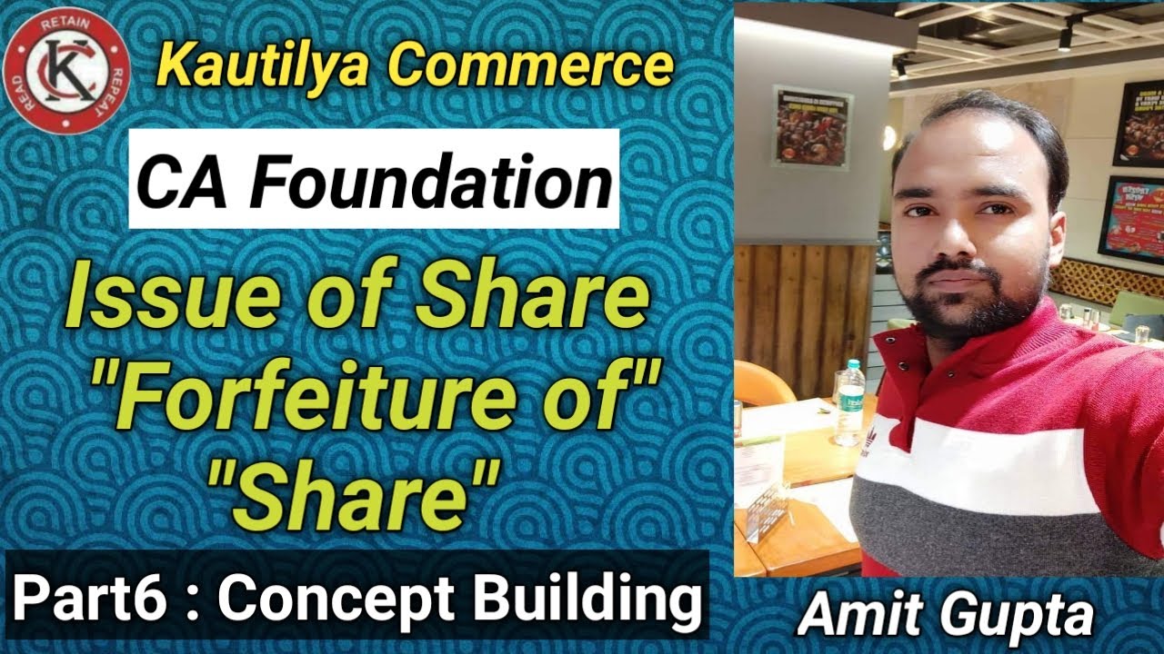 CA Foundation : Company A/C | Forfeiture of Share | Concept Building | Part6
