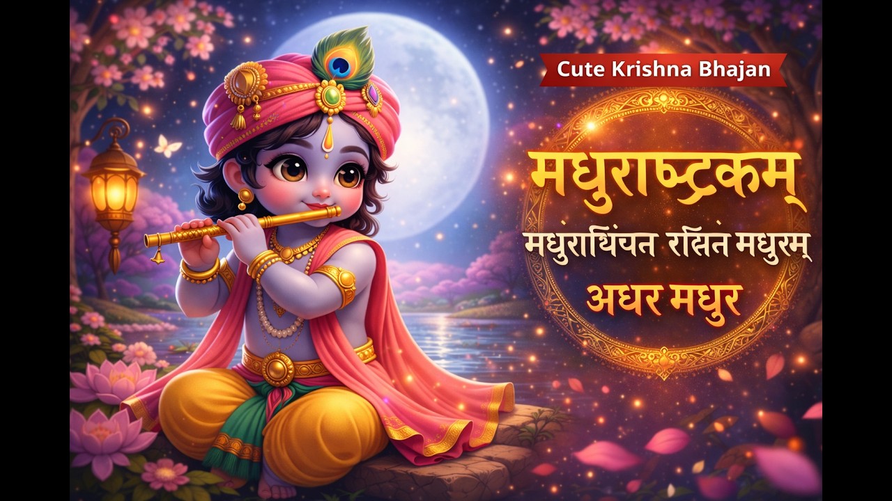 Madhurashtakam मधुराष्टकम् | मधुराधिपतेरखिलं मधुरम् |  Cute Krishna Bhajan | Adharam Madhuram