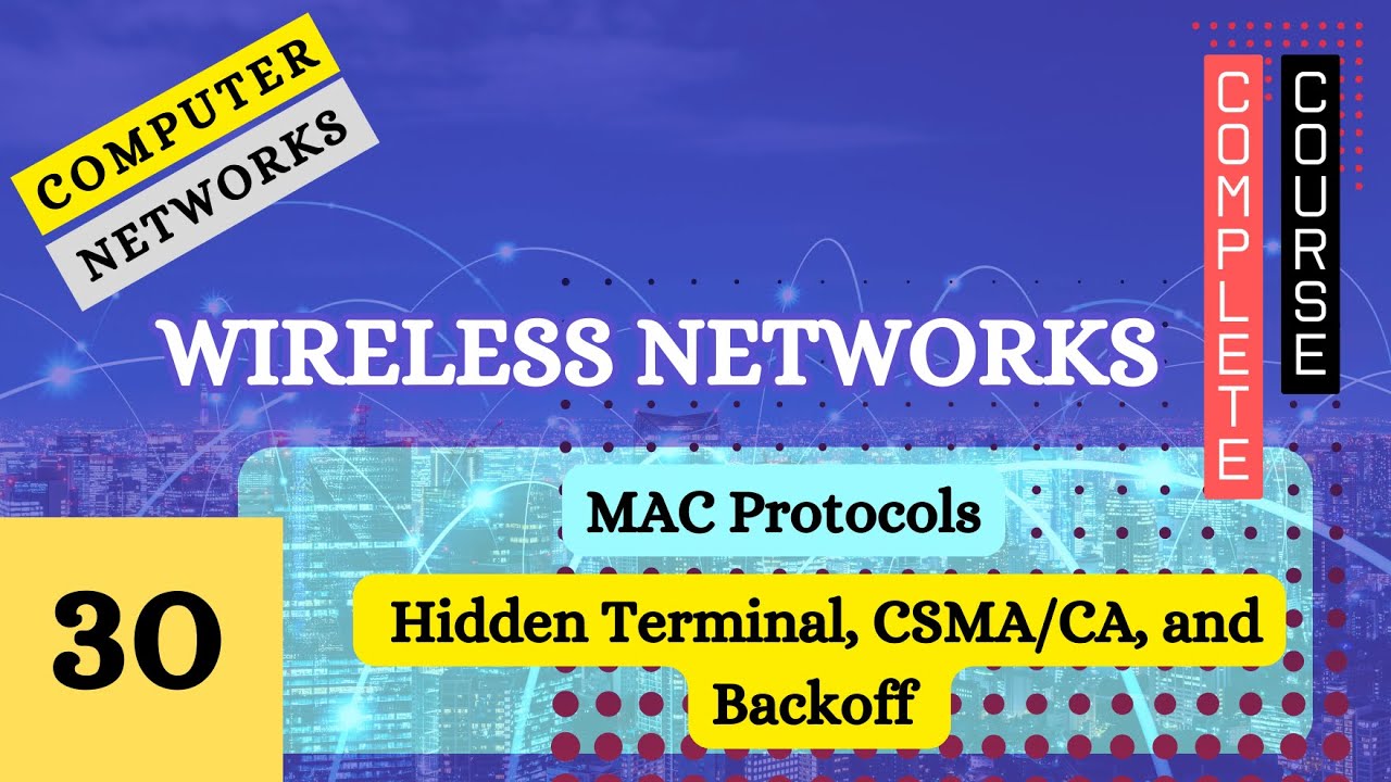 Wireless Networks & MAC Protocols: Hidden Terminal, CSMA/CA, and Backoff
