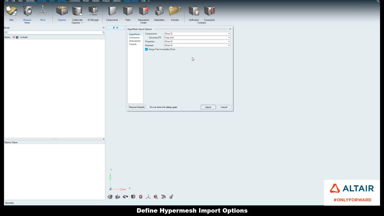 Learn HyperWorks  Interface - IMPORT HM FILE