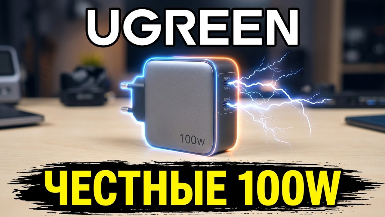 ⚡ ЧЕСТНЫЕ 100 ВАТТ МОЩНОСТИ 👉 UGREEN 100W 2х TYPE-C КАЧЕСТВЕННОЕ ЗАРЯДНОЕ УСТРОЙСТВО ДЛЯ НОУТБУКА