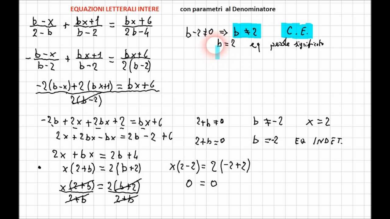 Equazioni Letterali Intere Parametri al Denominatore_4