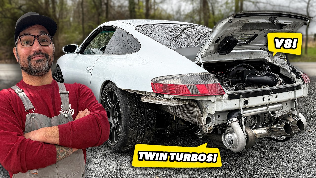 WE PUT 2 TURBOS ON MY CHEAP V8 SWAPPED PORSCHE 911