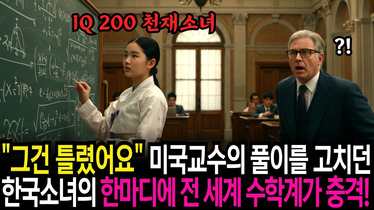 하버드 미국교수의 풀이를 고치던 천재 한국소녀의 한마디에 전 세계 수학계가 충격을 받는데!!!