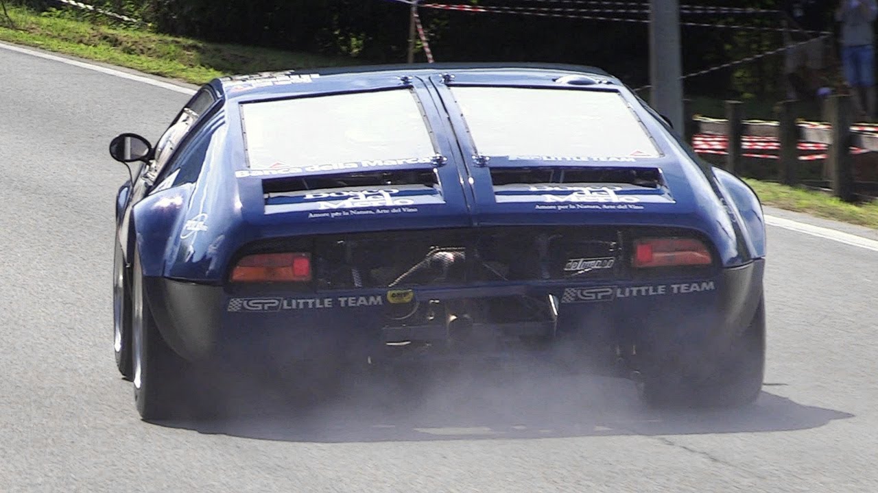 De Tomaso Mangusta Accelerations, Fly Bys & Sounds on Hillclimb!