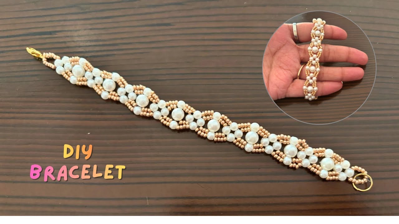 Stunning Pearl & Gold Beaded Bracelet ✨ Handmade Jewelry| How to make simple and easy bracelet 