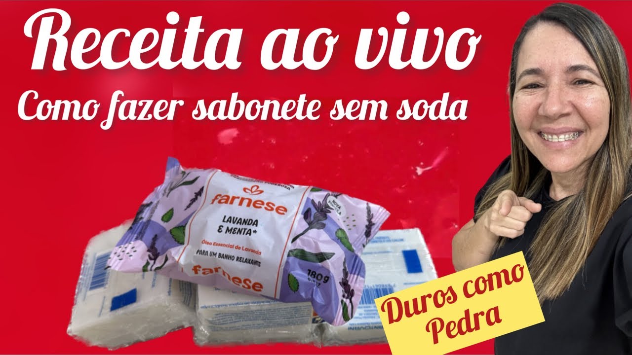 🔴Receita ao vivo como fazer sabonete sem soda duro como pedra!!
