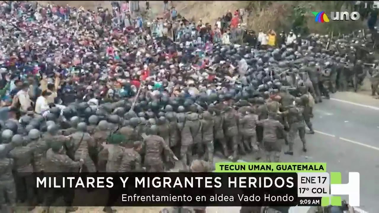 Caravana Migrante se enfrenta a autoridades guatemaltecas