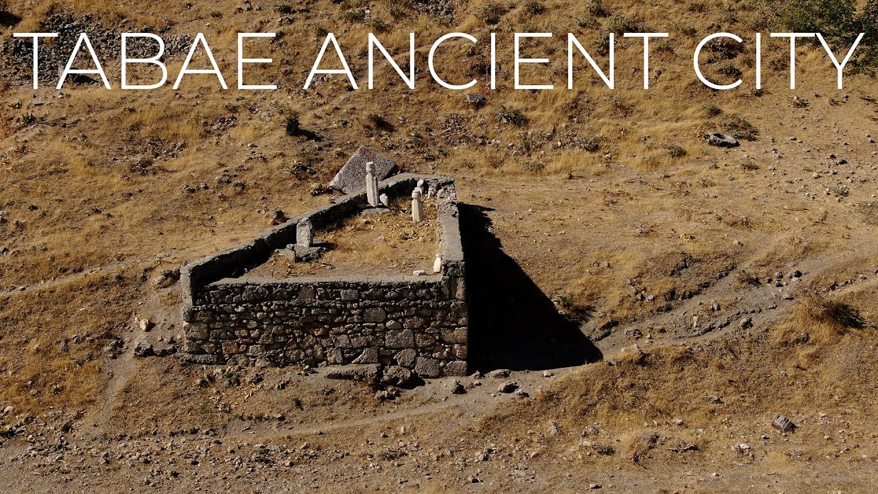 Tabae Ancient City, Kale, Denizli, Turkey. Drone view