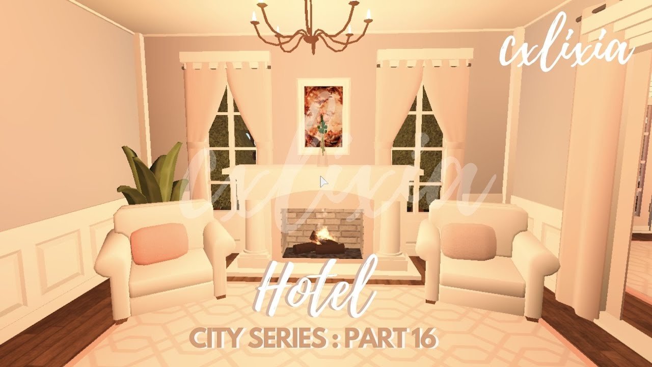 ROBLOX | Bloxburg City/Town Series Part 16: Aesthetic Floral Hotel Part 2 |Speedbuild & Tour|cxlixia