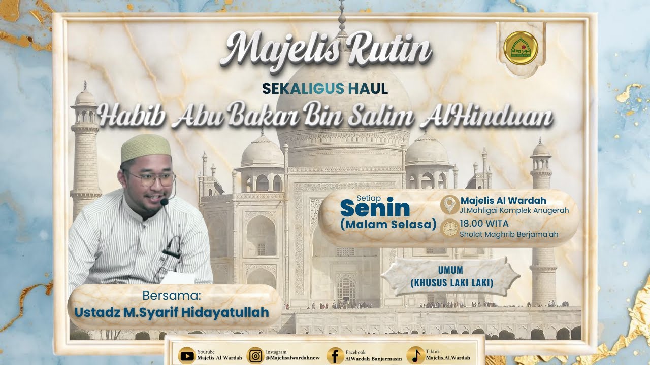 🔴LIVE MAJELIS RUTIN DAN HAUL HABIB ABU BAKAR BIN SALIM ALHINDUAN MT.ALWARDAH SENIN 09 FEBRUARI 2026