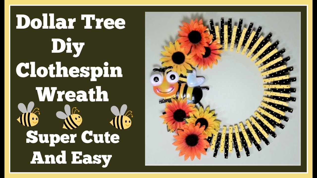 Dollar Tree Diy Clothespin Wreath Super easy Diy Great gift idea too