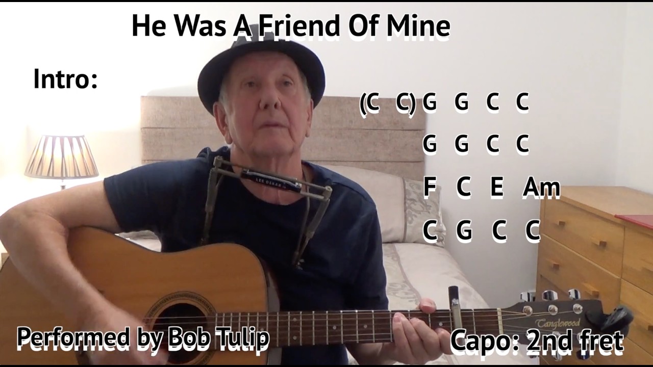 Bob Dylan - HE WAS A FRIEND OF MINE - Chords & Lyrics On-Screen + Harmonica