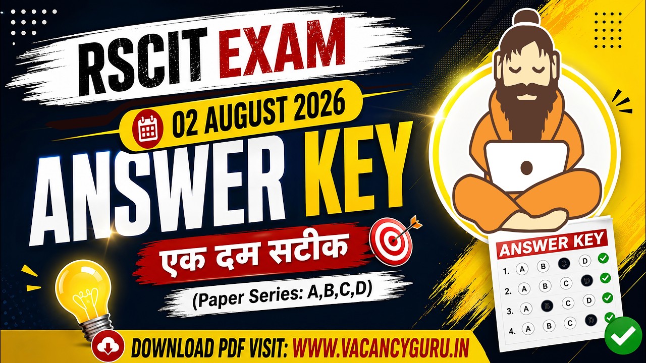 RSCIT answer key 02 August 2026 RSCIT Answer key today RSCIT 02 August 2026 Answer key 2 August 2026
