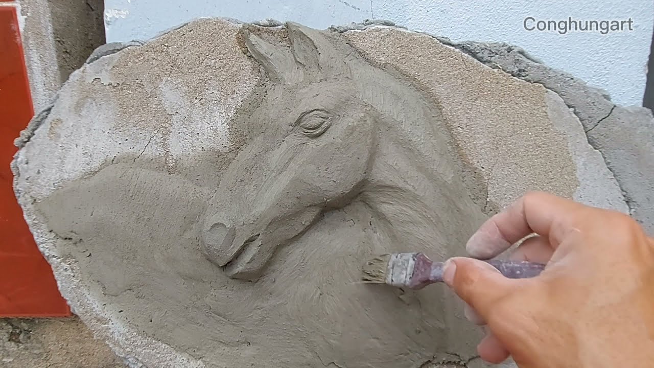 He made amazing cement horse head reliefs