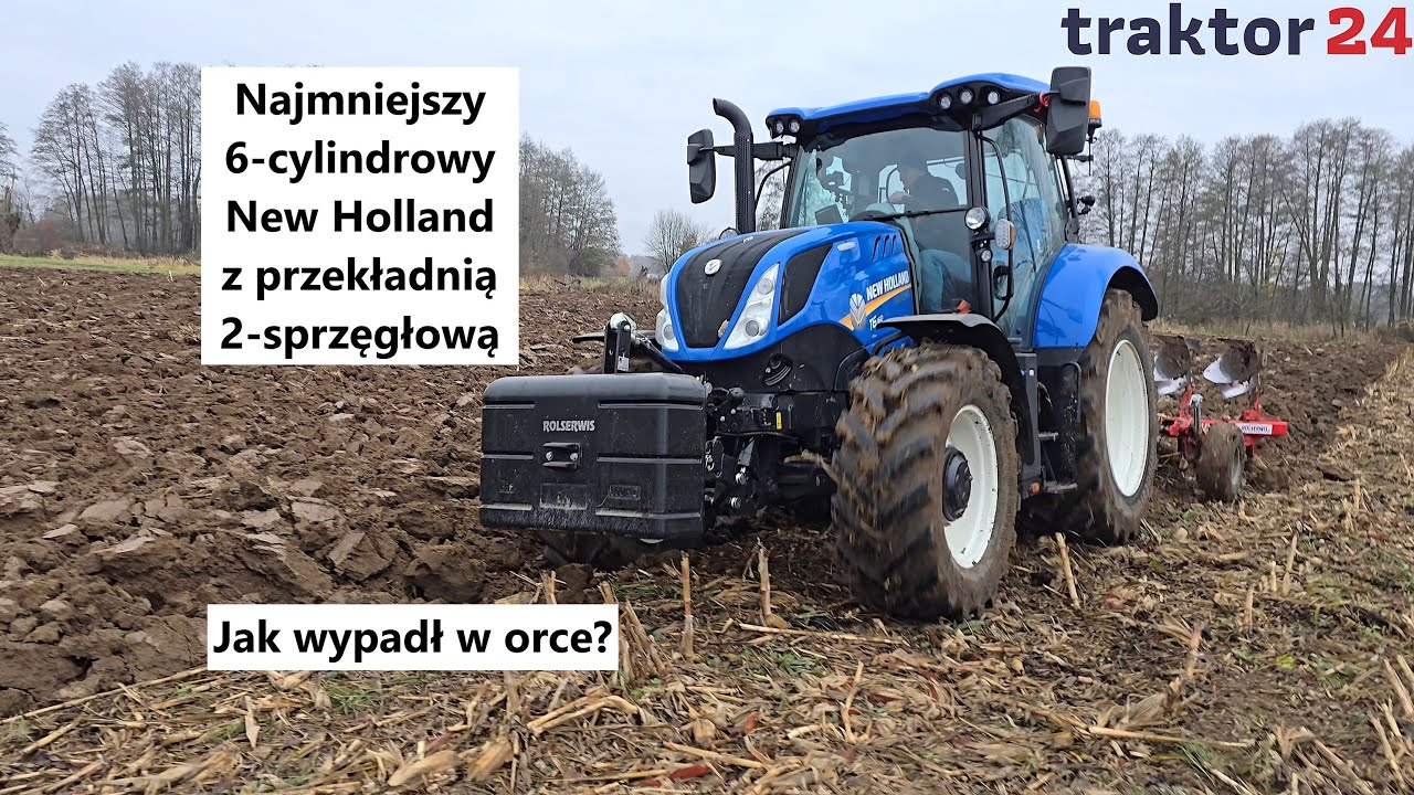 Najmniejszy 6-cylindrowy New Holland z przekładnią dwusprzęgłową. Jak wypadł w orce? #newholland