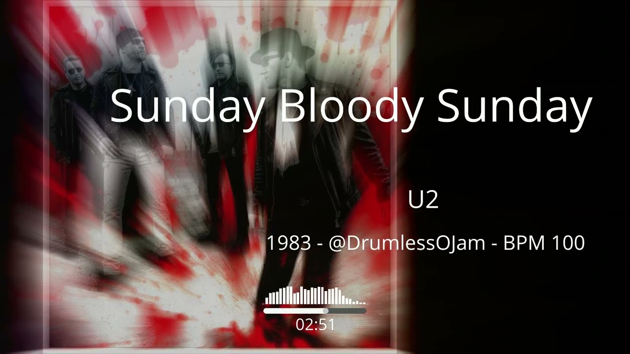 U2 - Sunday Bloody Sunday (Drumless Track) | Drum Practice 100 BPM