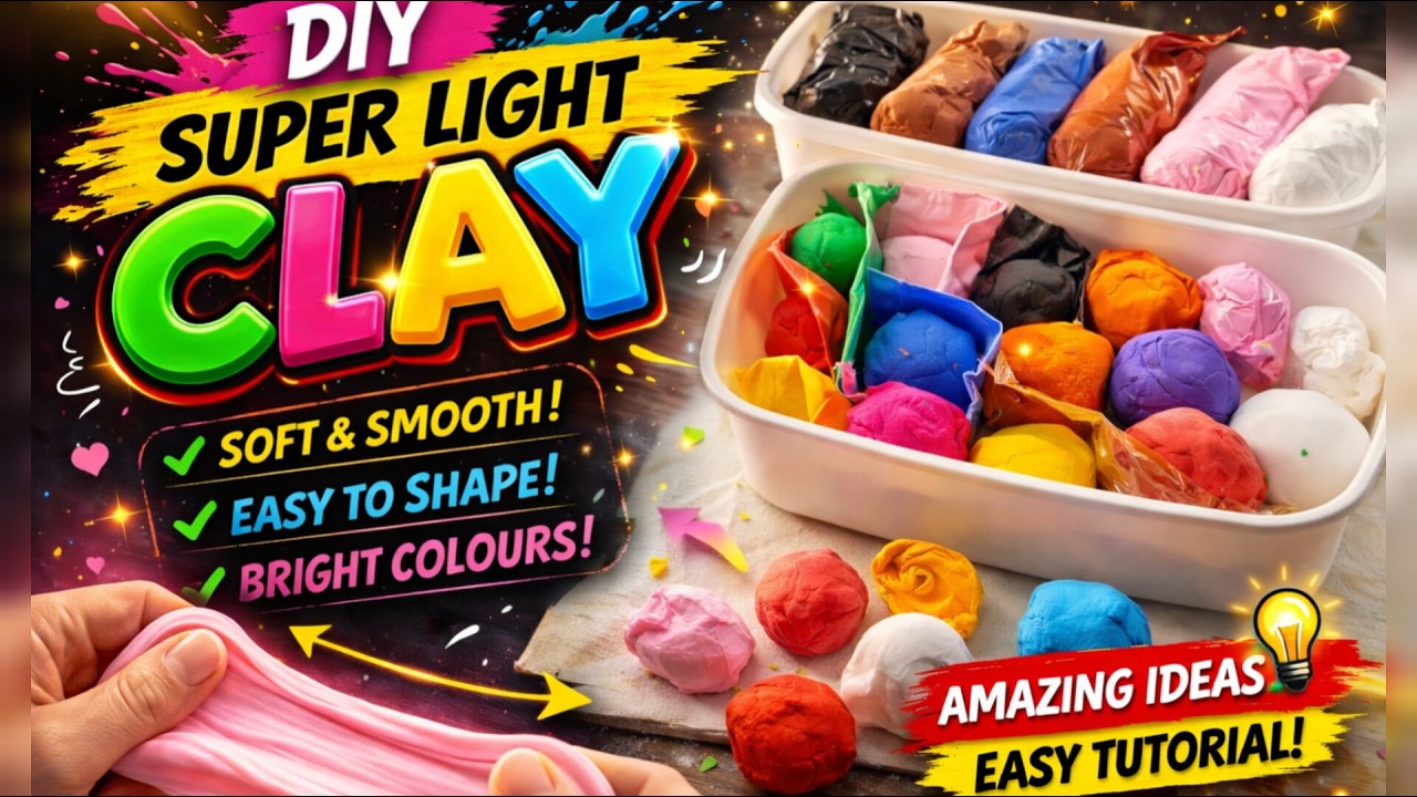 ASMR satisfying vedio ofopening and mixing of clay