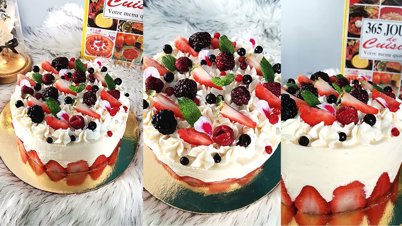 fraisier crème mousseline😍فريزيي بكريمة موسلين بطريقة مبسطة للمبتدئين