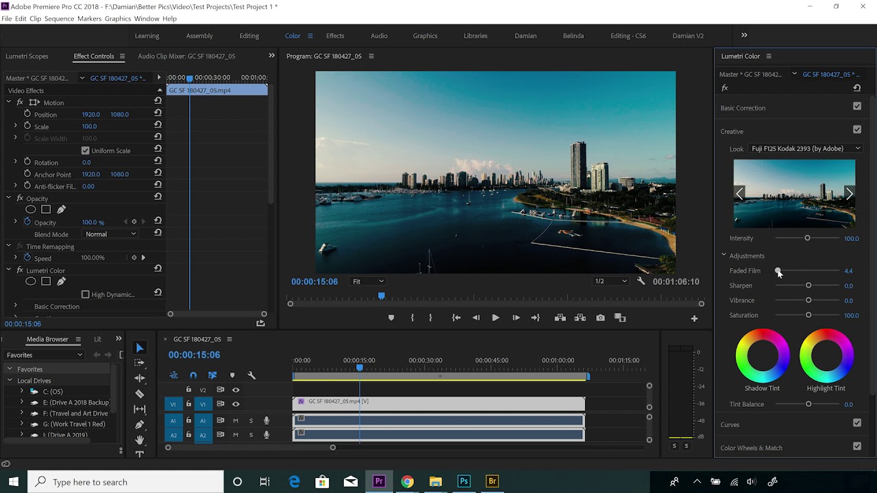 Tutorial - Lumetri Colour Basics: Premiere Pro - Creative Tab #PremierePro #Adobe #ColourCorrection