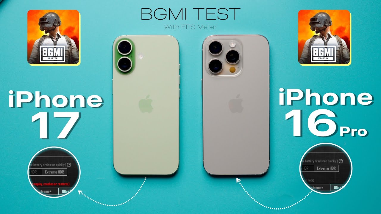 iPhone 17 Vs iPhone 16 Pro Extreme BGMI Test - Shocking Result - Battery, Heating, FPS Test