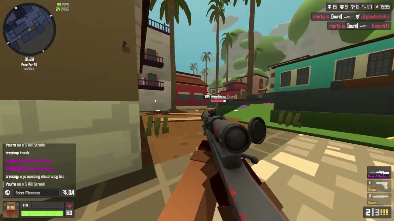 Krunker.io 23 16 Sniper Vivo Gameplay FFA