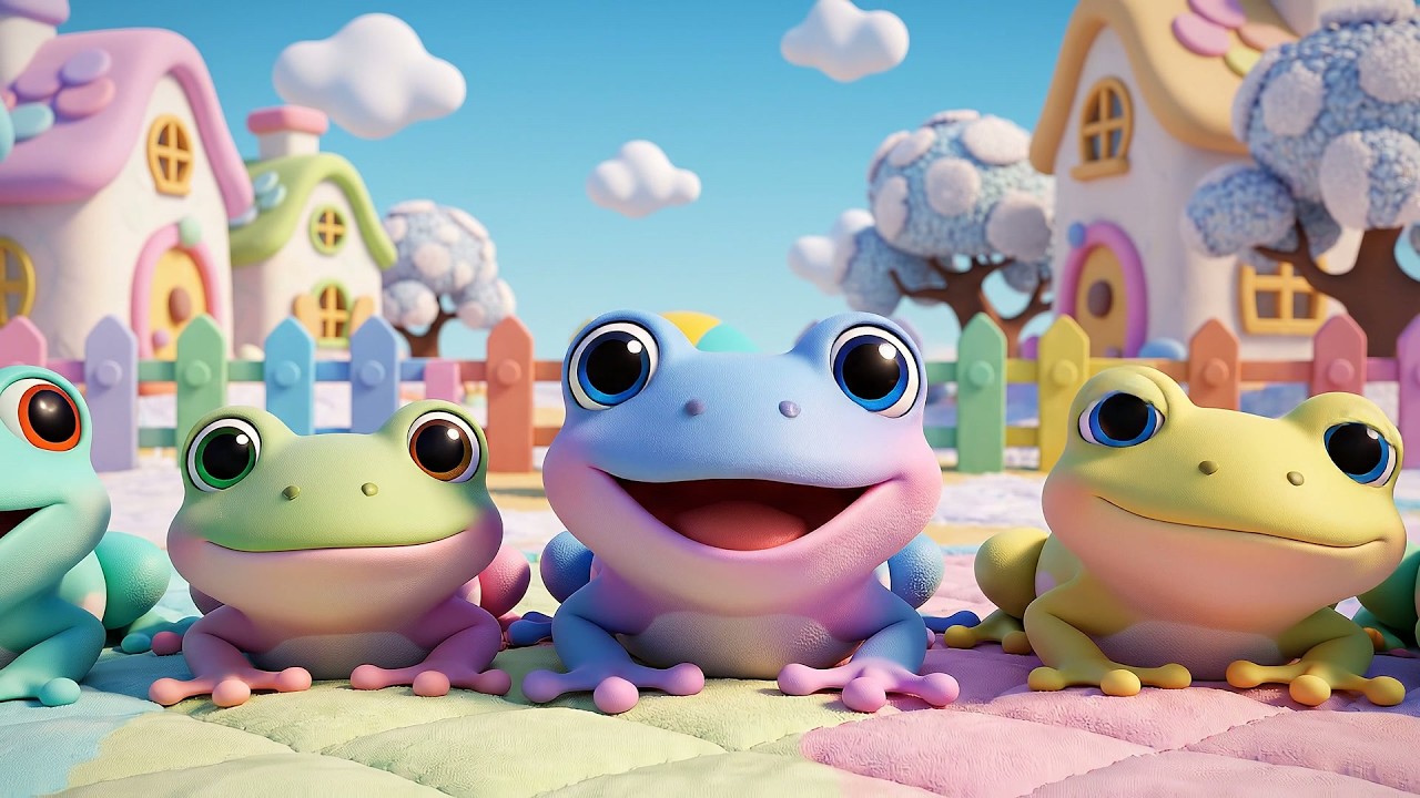 Cinco Pequeñas Ranitas de Juguete Hop Hop Hop | Canción de Saltar y Números para Niños