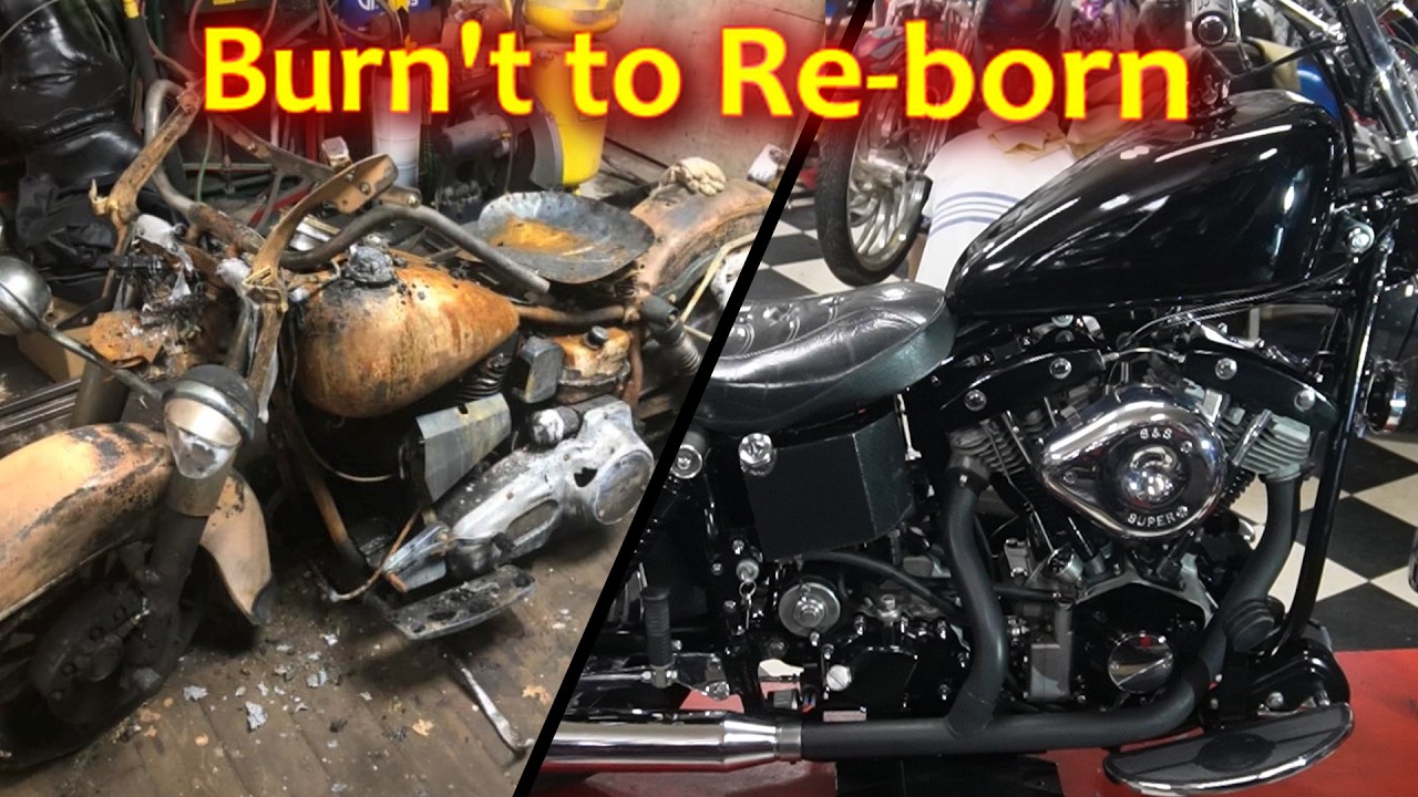 HARLEY SHOVELHEAD FROM BURNT TO REBORN IN 30 MINUTES, THE JOURNEY COMPLETE, SAVING ANOTHER ONE