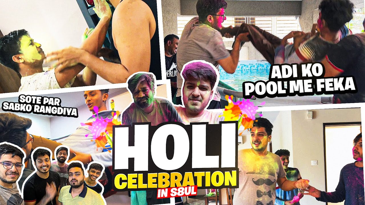 Holi Celebrations 🥳 in @S8ULGG Gaming House - Vlog #133