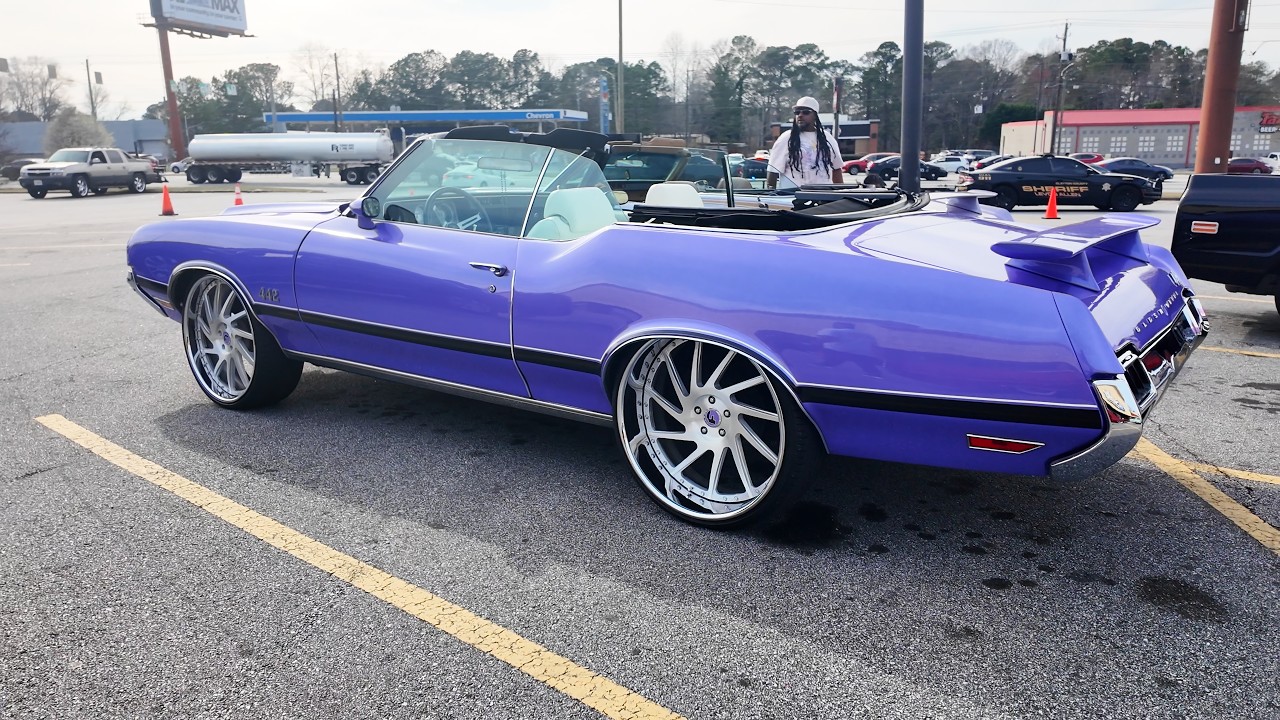 WhipAddict: 1972 Oldsmobile Cutlass 442 Convertible on 24s For Sale!