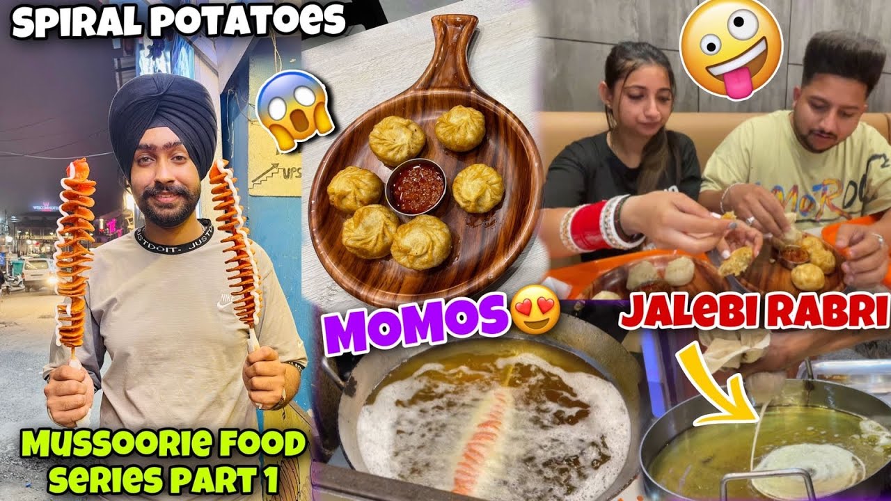 Mussoorie Food Vlogging With Angel’s Shivam😍| Part 1 | spiral potatoes Momos | Jalebi Rabri😱|